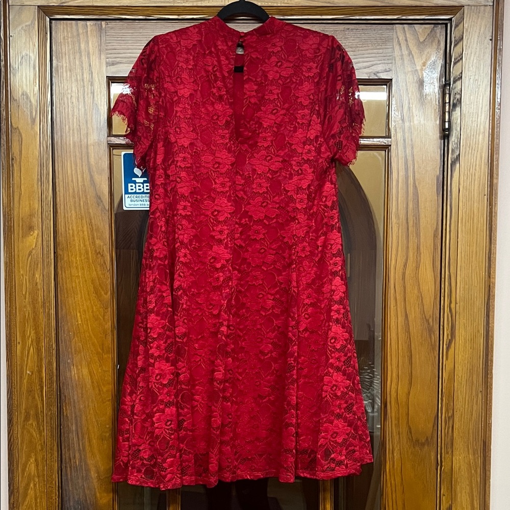 Torrid Mini Lace High Neck Skater Dress - Picture 7 of 16